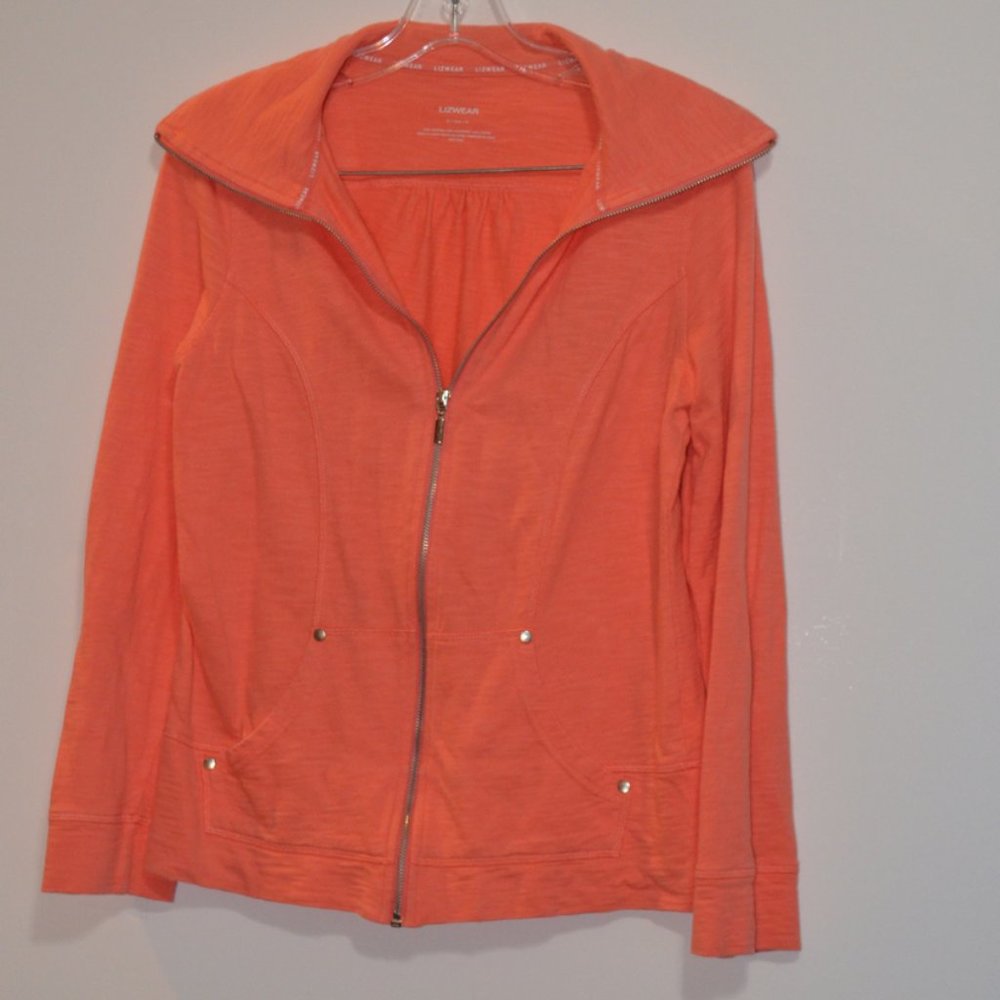 LIZWEAR Cotton Coral Pink Zip-up Jacket S/CH/P